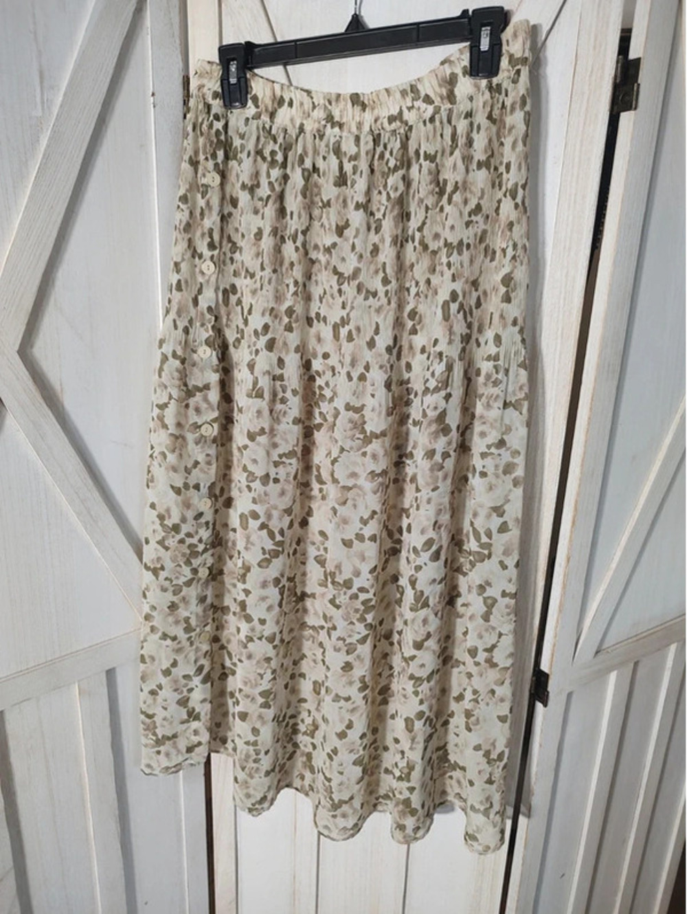 Vintage 90s Compagnie Internationale Express Shear Plissé  Midi Skirt Size M